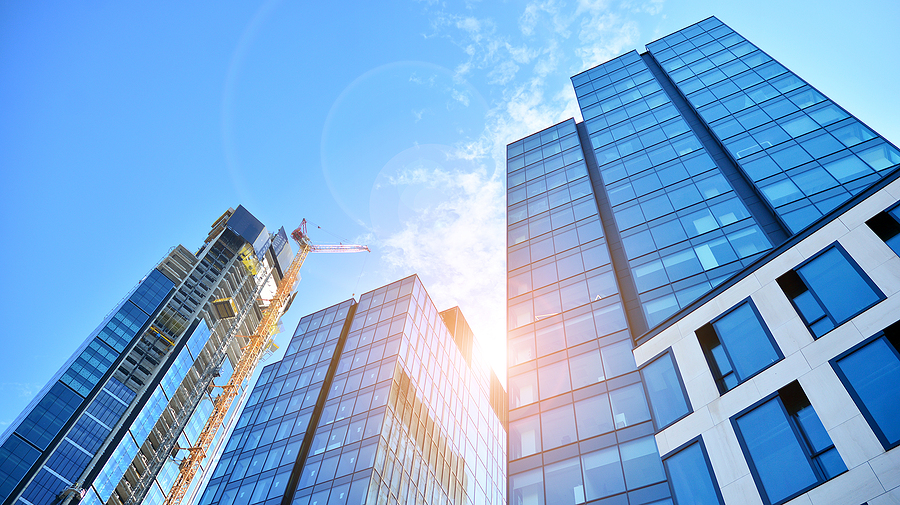 high rise building under construction. modern office building. s